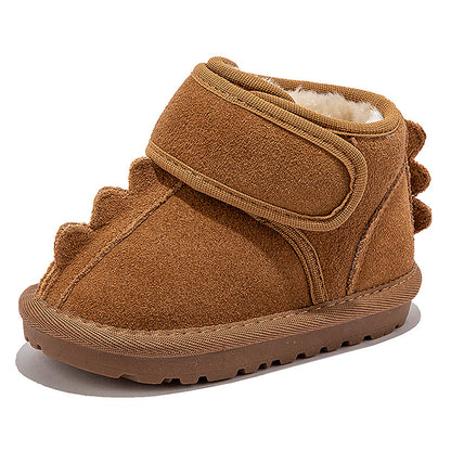 Genuine Leather Kidsren's Snow Boots Sports Northeast Thickeneded Kidsren's Baby Anti-Slip Boots Winter 2025 New Cold-Proof Cotton Shoes