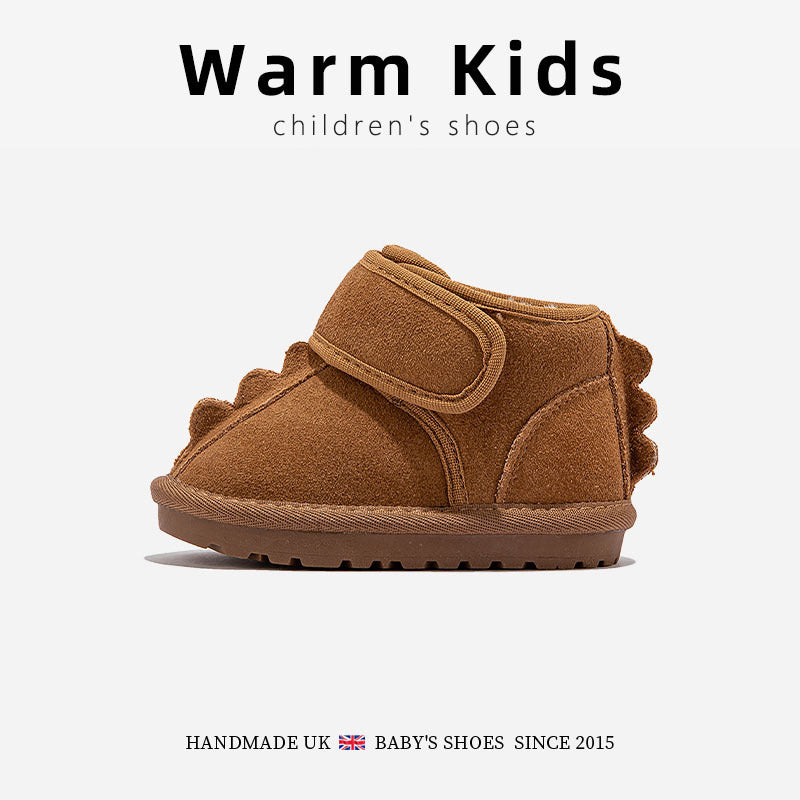 Genuine Leather Kidsren's Snow Boots Sports Northeast Thickeneded Kidsren's Baby Anti-Slip Boots Winter 2025 New Cold-Proof Cotton Shoes