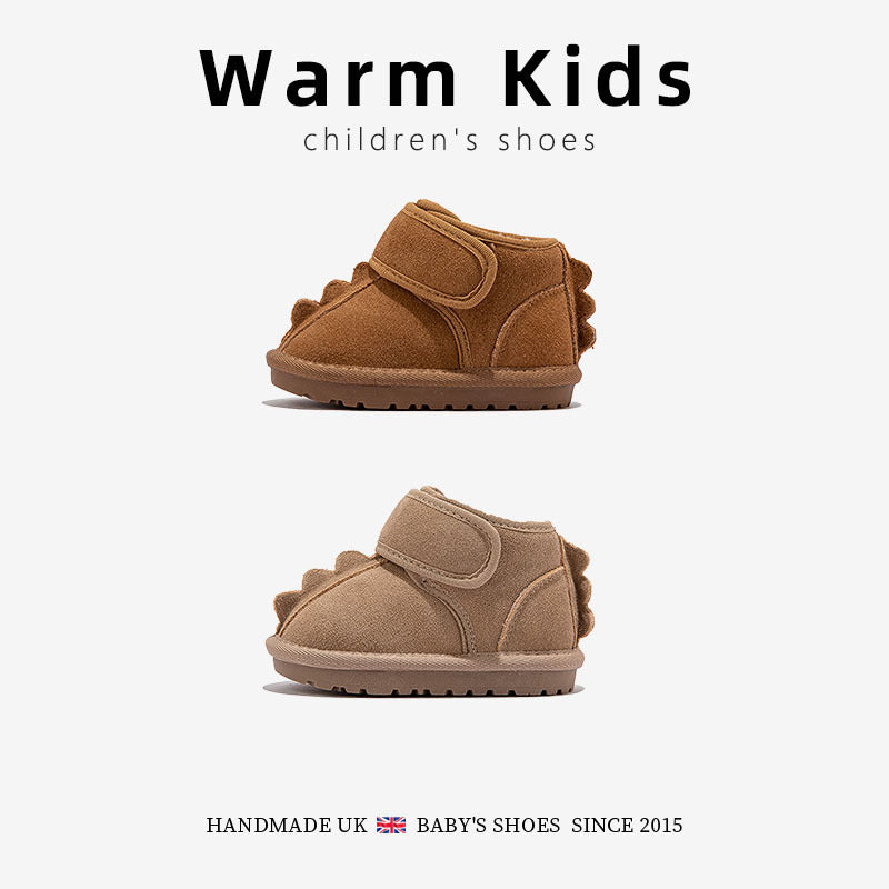 Genuine Leather Kidsren's Snow Boots Sports Northeast Thickeneded Kidsren's Baby Anti-Slip Boots Winter 2025 New Cold-Proof Cotton Shoes