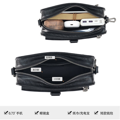 Genuine Leather Crossbody Bag Men's Bag Trendy Brand High-End Work Bag Cowhide Messenger Bag Backpack Vegetable Tanned Leather Men's Shoulder Bag