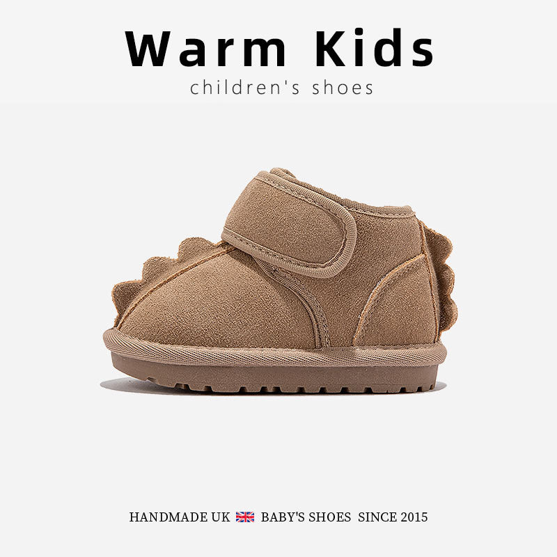 Genuine Leather Kidsren's Snow Boots Sports Northeast Thickeneded Kidsren's Baby Anti-Slip Boots Winter 2025 New Cold-Proof Cotton Shoes