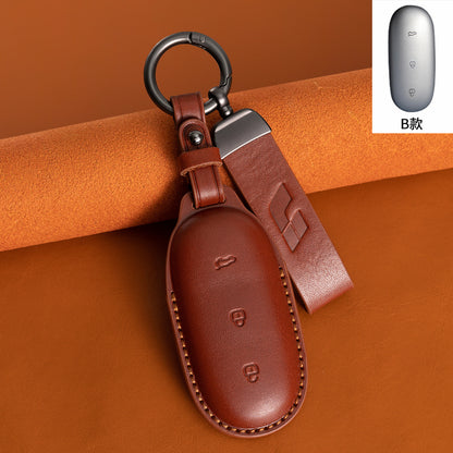 Suitable for Ideal L9 Key Cover L8 Car 2024 L7 L6 Ideal One Genuine Leather First Layer Cowhide Vegetable Tanned Leather