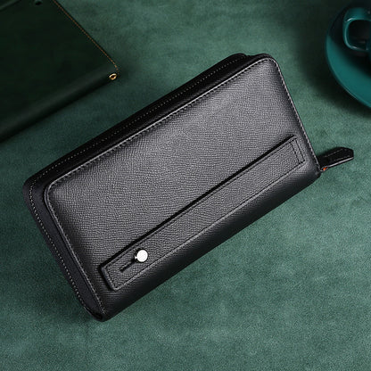 Douyin's Popular Upgraded Large-Capacity Genuine Leather Men's Clutch Crazy Horse Leather Cigarette Mobile Phone All-In-One Clutch Wallet