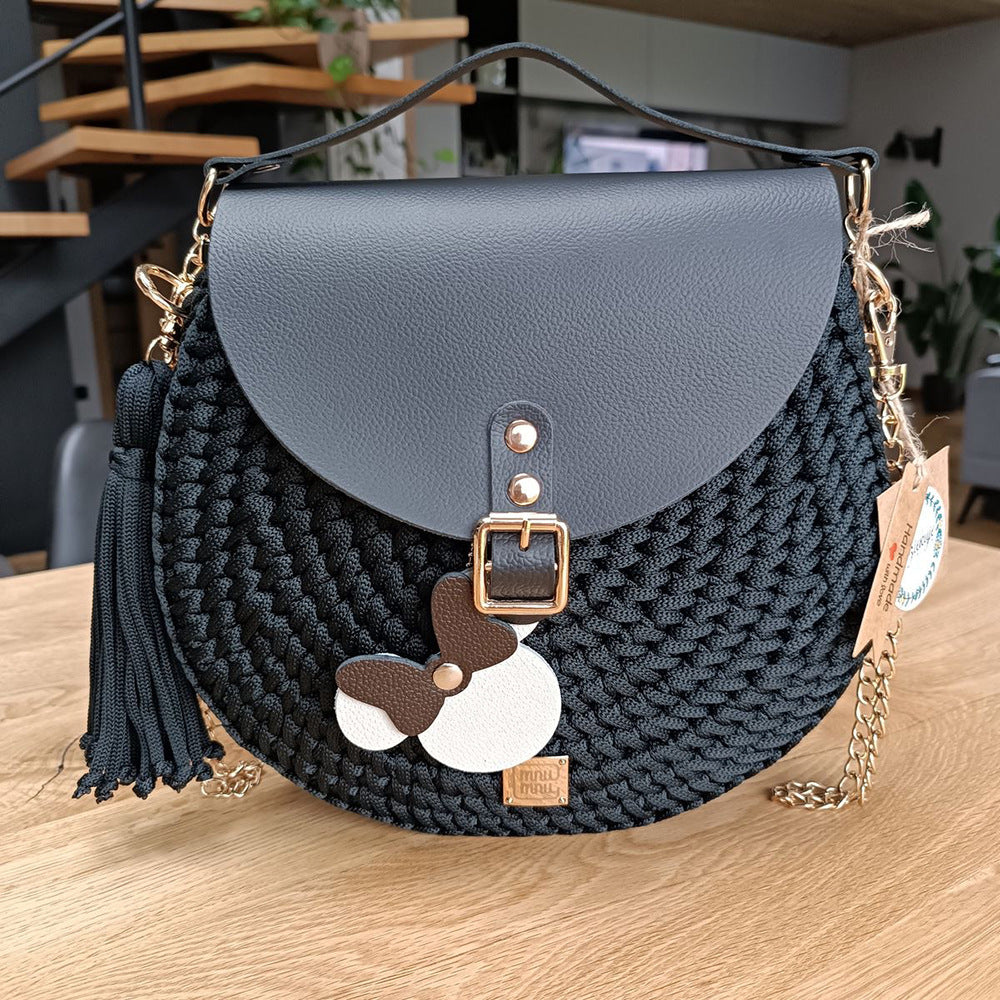 DIY Bag Leather Accessories Handmade Woven Backpack Bottom Shoulder Strap Bag Cover Buckle Retro Leather Five-piece Set