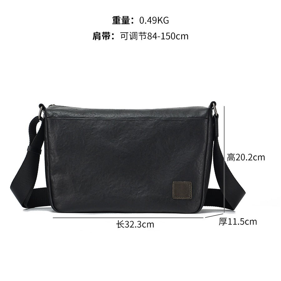 First-Layer Cowhide Men's Crossbody Bag, High-End Genuine Leather Men's Bag, Large-Capacity Commuter Motorcycle Bag, Exclusively for Cross-Border Sales