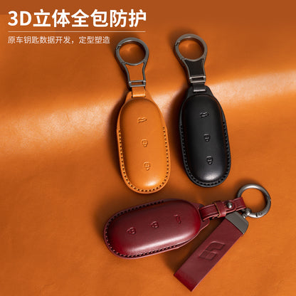 Suitable for Ideal L9 Key Cover L8 Car 2024 L7 L6 Ideal One Genuine Leather First Layer Cowhide Vegetable Tanned Leather