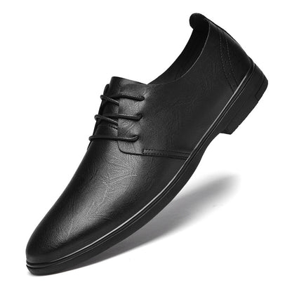 Men's Leather Shoes, Small Size 37, Breathable, Thin, Genuine Leather, Soft Sole, Large Size, British Casual Shoes, Versatile Business Driving Shoes for Men