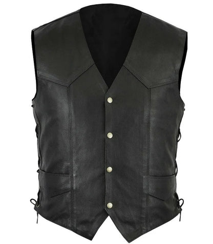 Men's retro leather jacket - sleeveless top - disciplinary style - medieval knight - cycling jacket - hip-hop jacket