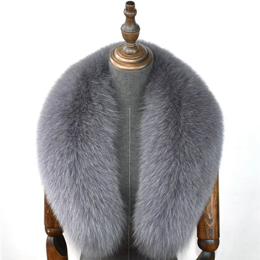 100% Natural Real Fox Fur Collar For Women And Men's Coat Jacket Fur Collar Extra Large Size Neck Warmer Fur Scarf Shawls