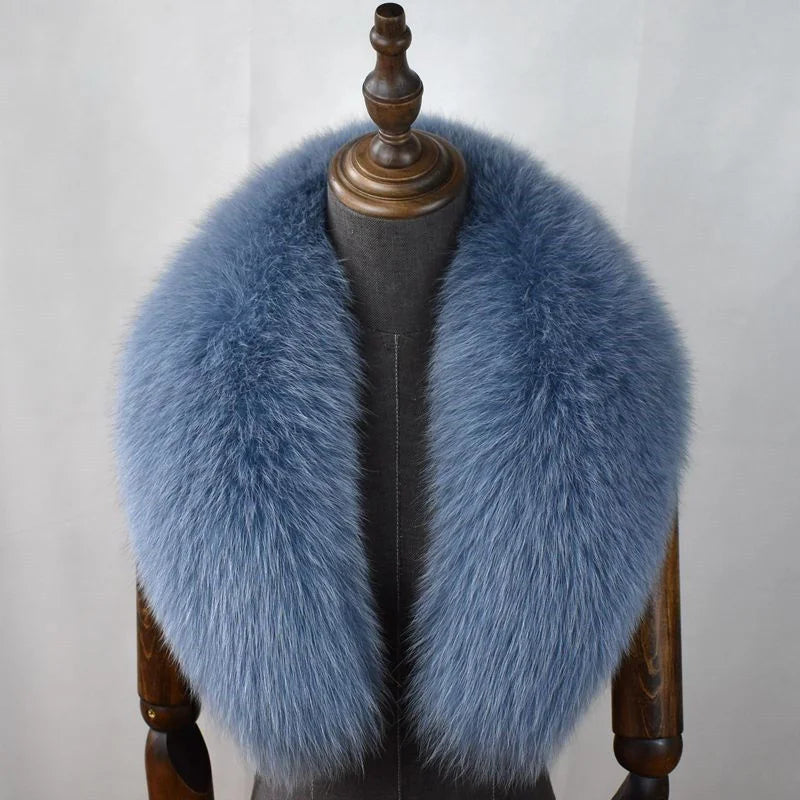 100% Natural Real Fox Fur Collar For Women And Men's Coat Jacket Fur Collar Extra Large Size Neck Warmer Fur Scarf Shawls