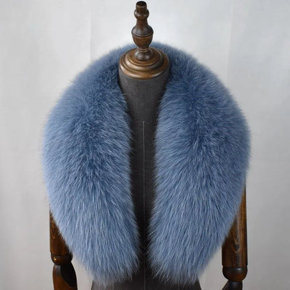 100% Natural Real Fox Fur Collar For Women And Men's Coat Jacket Fur Collar Extra Large Size Neck Warmer Fur Scarf Shawls