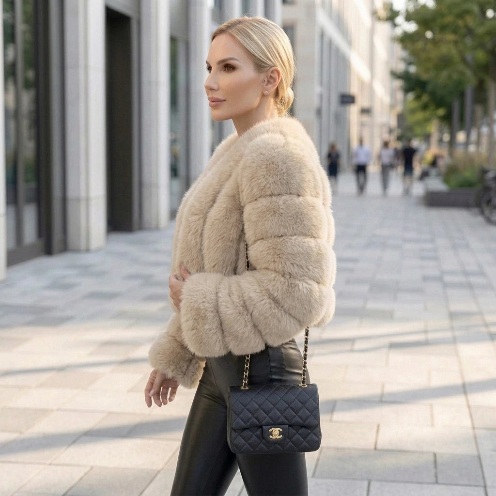 Luxury Short Real Fox Fur Coat for Women High-Quality Leather Jacket Fall/Winter Warm And Stylish Natural Fox Fur Jacket