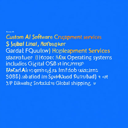 Custom AI Software Development Services for Linux Operating Systems Includes Digital USB Package Global Shipping in Stock
