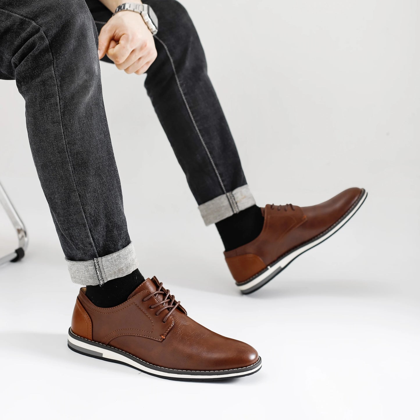 Leather loafer men fashion comfortable 2024 brand casual shoes men