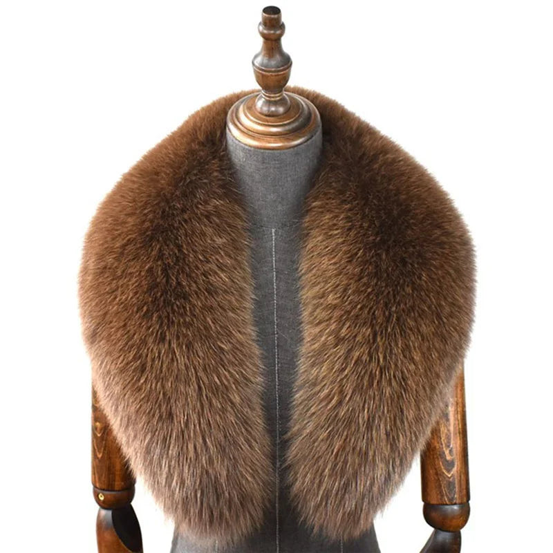 100% Natural Real Fox Fur Collar For Women And Men's Coat Jacket Fur Collar Extra Large Size Neck Warmer Fur Scarf Shawls