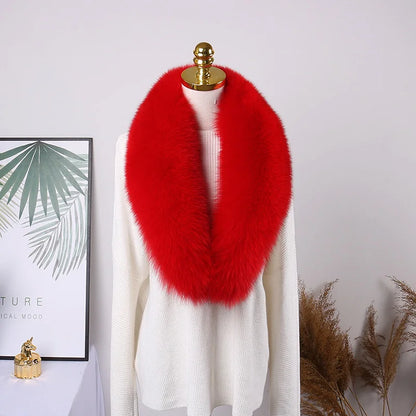 100% Natural Real Fox Fur Collar For Women And Men's Coat Jacket Fur Collar Extra Large Size Neck Warmer Fur Scarf Shawls