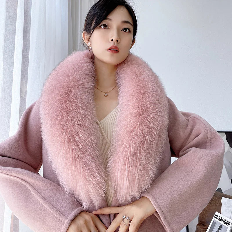 100% Natural Real Fox Fur Collar For Women And Men's Coat Jacket Fur Collar Extra Large Size Neck Warmer Fur Scarf Shawls