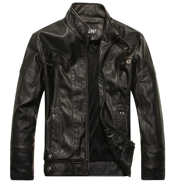 Mens Leather Jackets Autumn Winter Male Classic Motorcycle High Quality PU Leather Jacket Casual  Couro Masculin 5XL ZL201