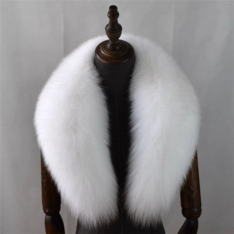 100% Natural Real Fox Fur Collar For Women And Men's Coat Jacket Fur Collar Extra Large Size Neck Warmer Fur Scarf Shawls