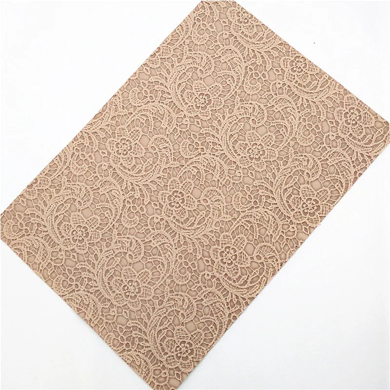 Nude Glitter Leather Sheets Flowers Embossed Faux Leather Weave Synthetic Leather Leopard Leather For Bows DIY 21x29CM Q1116