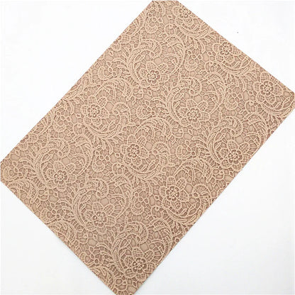 Nude Glitter Leather Sheets Flowers Embossed Faux Leather Weave Synthetic Leather Leopard Leather For Bows DIY 21x29CM Q1116