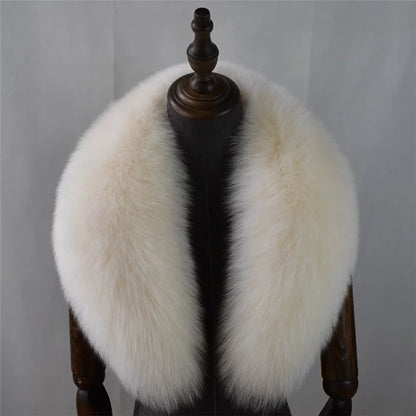 100% Natural Real Fox Fur Collar For Women And Men's Coat Jacket Fur Collar Extra Large Size Neck Warmer Fur Scarf Shawls