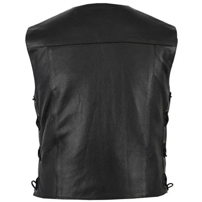 Men's retro leather jacket - sleeveless top - disciplinary style - medieval knight - cycling jacket - hip-hop jacket