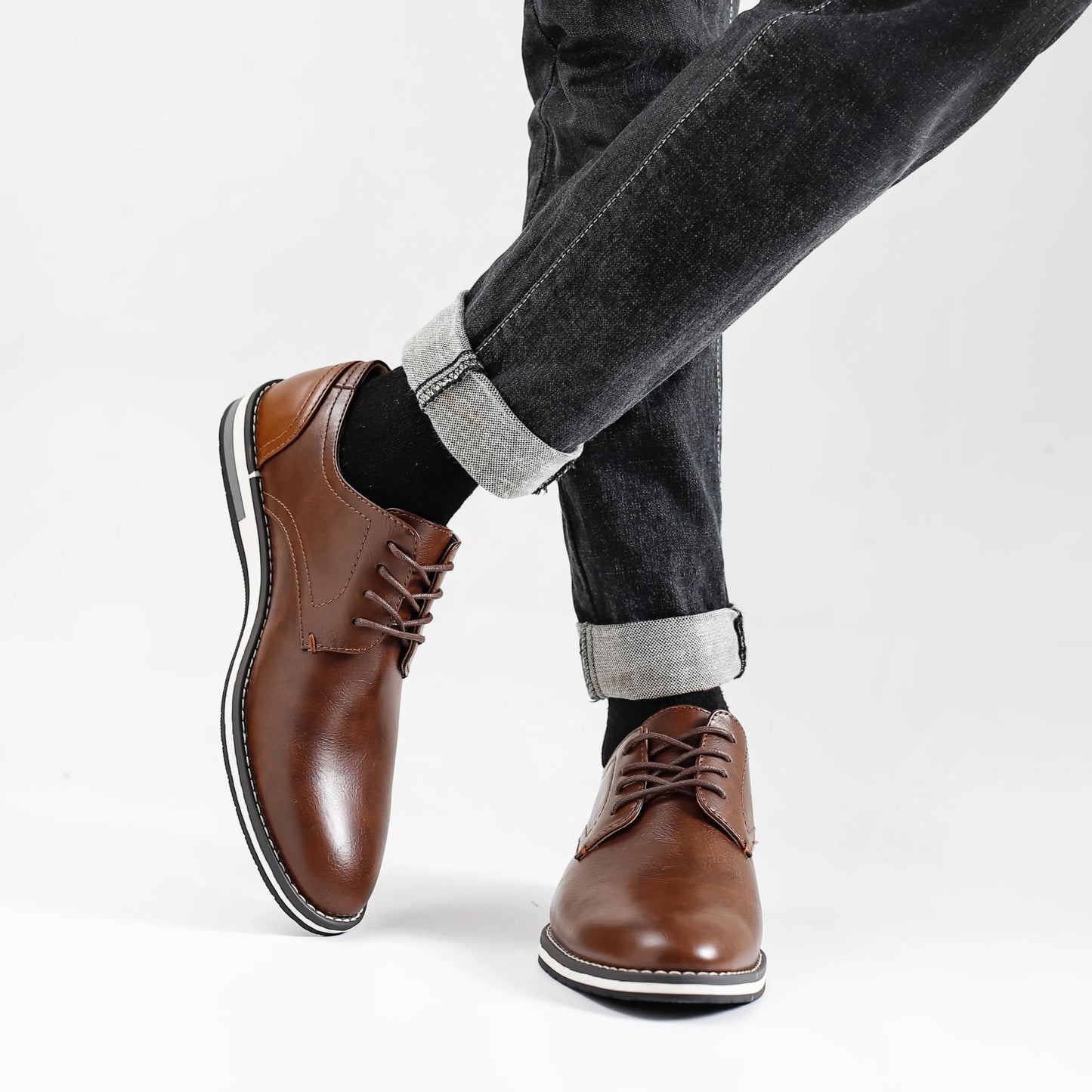 Leather loafer men fashion comfortable 2024 brand casual shoes men