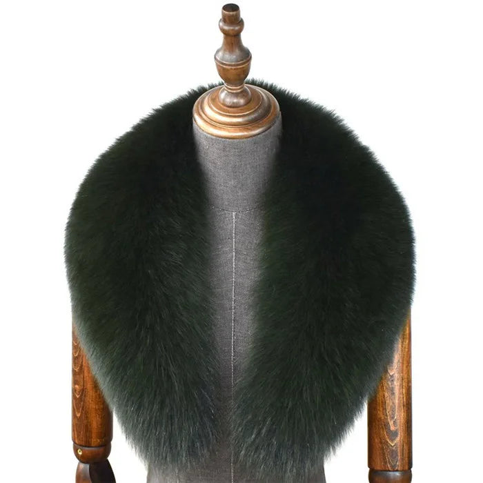 100% Natural Real Fox Fur Collar For Women And Men's Coat Jacket Fur Collar Extra Large Size Neck Warmer Fur Scarf Shawls