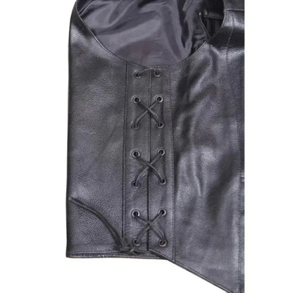 Men's retro leather jacket - sleeveless top - disciplinary style - medieval knight - cycling jacket - hip-hop jacket