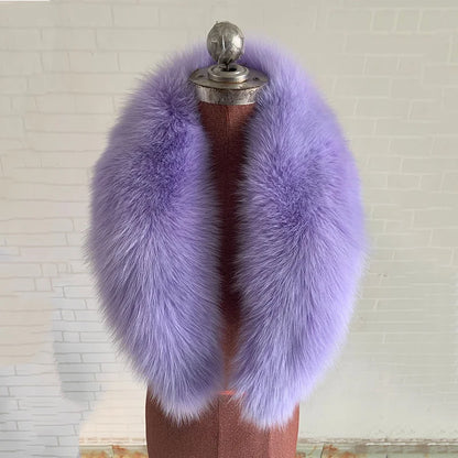 100% Natural Real Fox Fur Collar For Women And Men's Coat Jacket Fur Collar Extra Large Size Neck Warmer Fur Scarf Shawls