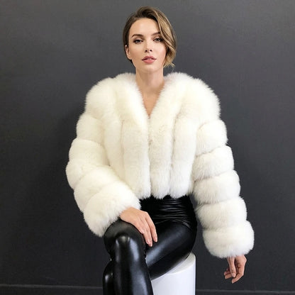 Luxury Short Real Fox Fur Coat for Women High-Quality Leather Jacket Fall/Winter Warm And Stylish Natural Fox Fur Jacket