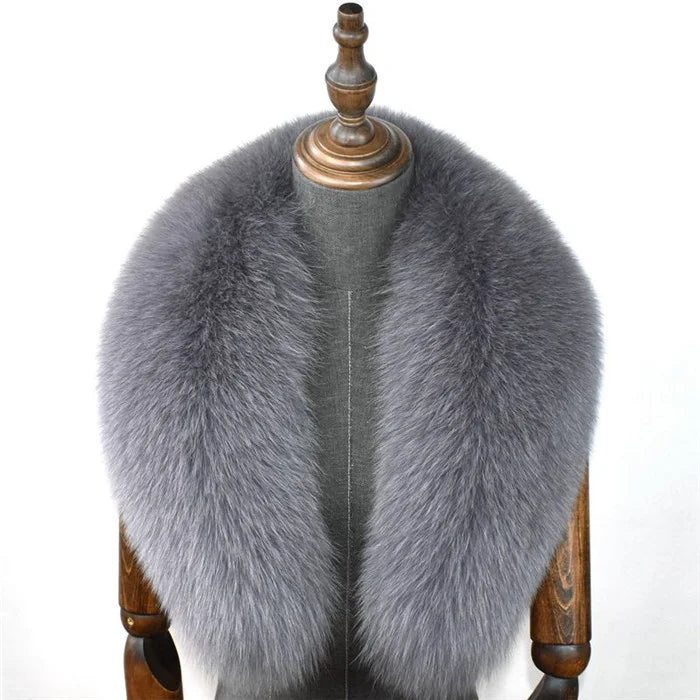 100% Natural Real Fox Fur Collar For Women And Men's Coat Jacket Fur Collar Extra Large Size Neck Warmer Fur Scarf Shawls