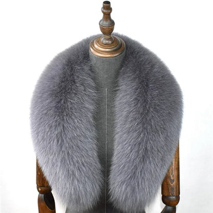 100% Natural Real Fox Fur Collar For Women And Men's Coat Jacket Fur Collar Extra Large Size Neck Warmer Fur Scarf Shawls