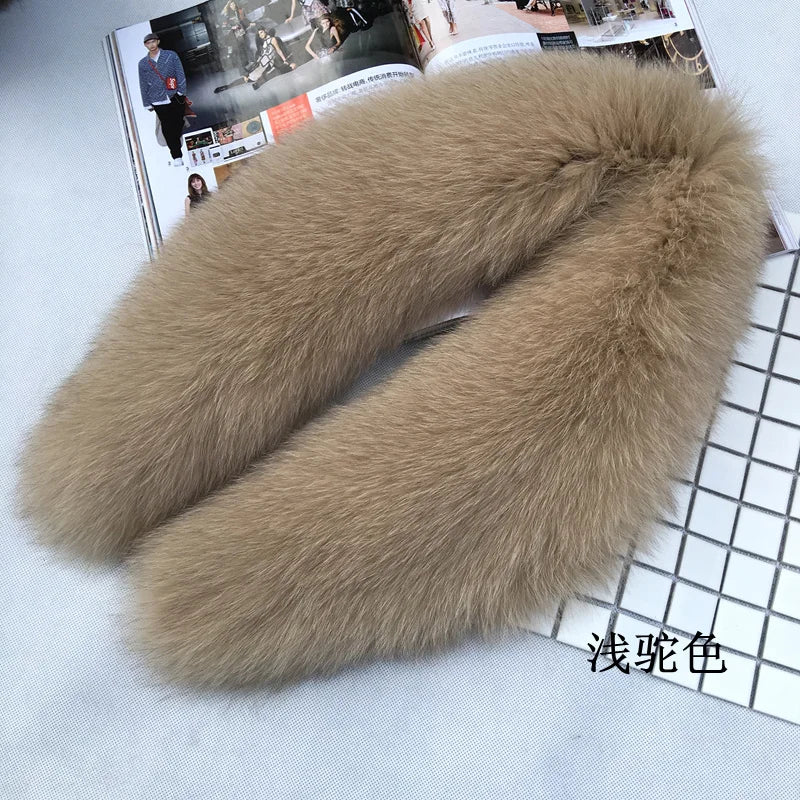 100% Natural Real Fox Fur Collar For Women And Men's Coat Jacket Fur Collar Extra Large Size Neck Warmer Fur Scarf Shawls
