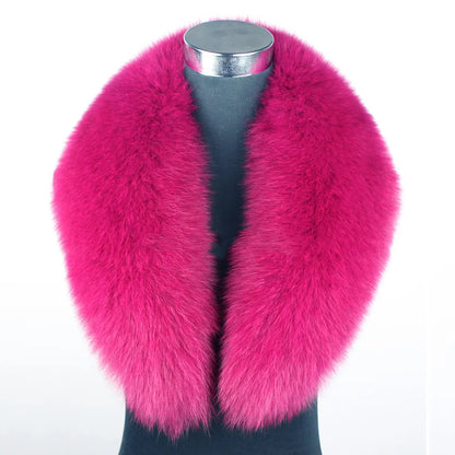 100% Natural Real Fox Fur Collar For Women And Men's Coat Jacket Fur Collar Extra Large Size Neck Warmer Fur Scarf Shawls