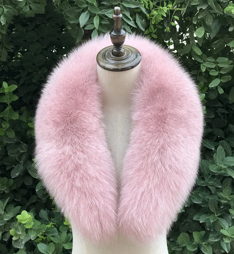 100% Natural Real Fox Fur Collar For Women And Men's Coat Jacket Fur Collar Extra Large Size Neck Warmer Fur Scarf Shawls