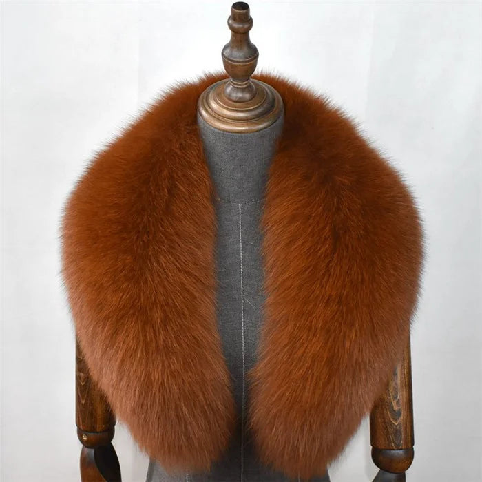 100% Natural Real Fox Fur Collar For Women And Men's Coat Jacket Fur Collar Extra Large Size Neck Warmer Fur Scarf Shawls