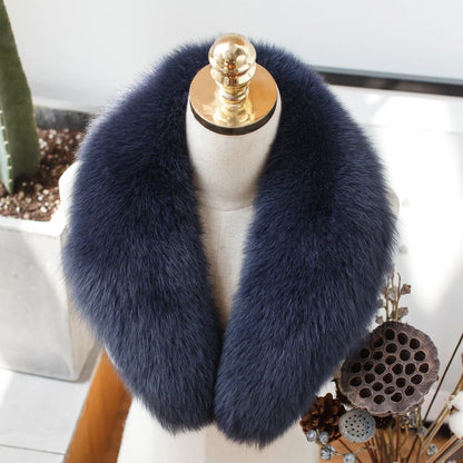 100% Natural Real Fox Fur Collar For Women And Men's Coat Jacket Fur Collar Extra Large Size Neck Warmer Fur Scarf Shawls
