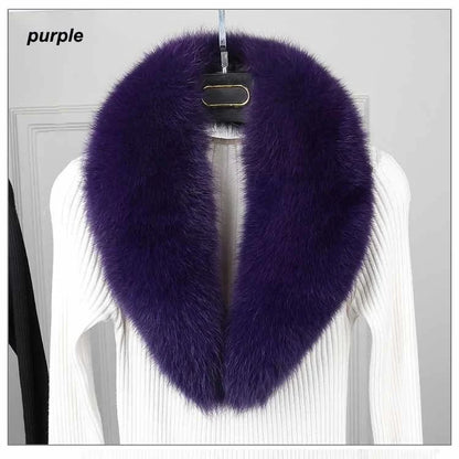 100% Natural Real Fox Fur Collar For Women And Men's Coat Jacket Fur Collar Extra Large Size Neck Warmer Fur Scarf Shawls