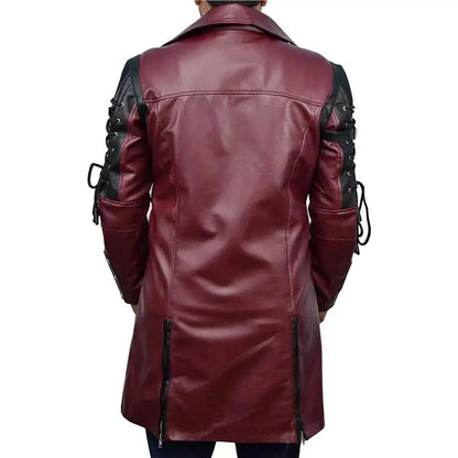 Long Leather Jacket Men Gothic Vintage PU Leather Trench Coats Fashion Moto Biker Outwear Mens Punk Style Motocycle Jackets Man