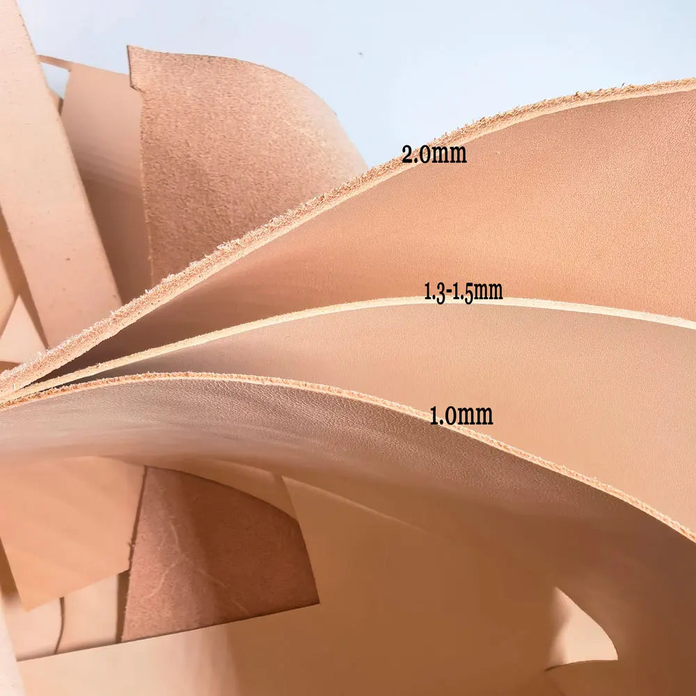 Vegetable Tanned Leather Thickness Cowhide Cow Leather Scraps Leather Pieces Leftover Retro DIY Cheap