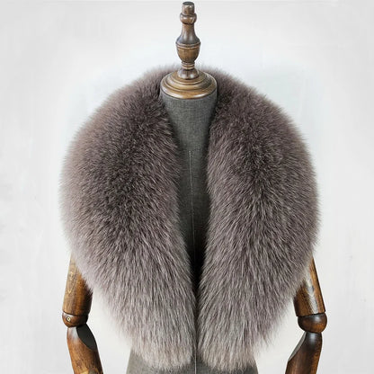100% Natural Real Fox Fur Collar For Women And Men's Coat Jacket Fur Collar Extra Large Size Neck Warmer Fur Scarf Shawls