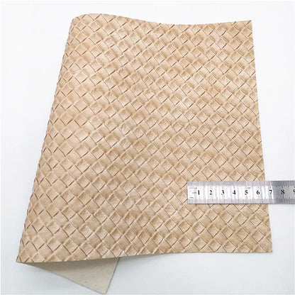 Nude Glitter Leather Sheets Flowers Embossed Faux Leather Weave Synthetic Leather Leopard Leather For Bows DIY 21x29CM Q1116