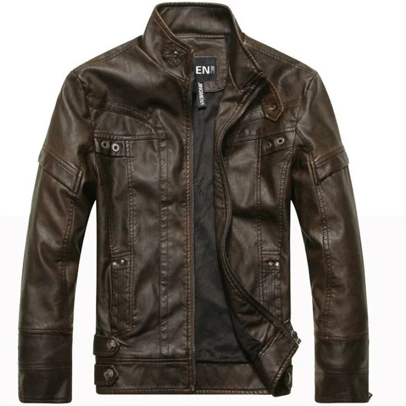 Mens Leather Jackets Autumn Winter Male Classic Motorcycle High Quality PU Leather Jacket Casual  Couro Masculin 5XL ZL201