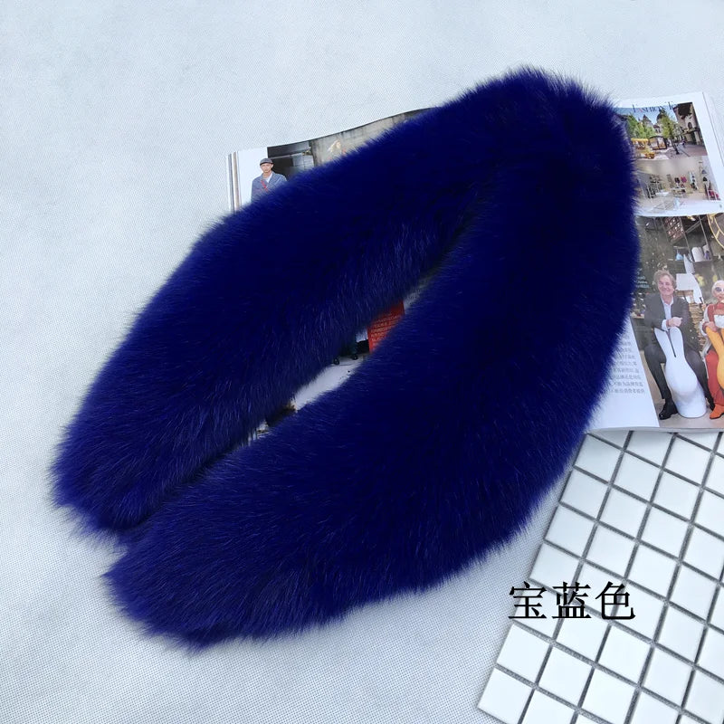 100% Natural Real Fox Fur Collar For Women And Men's Coat Jacket Fur Collar Extra Large Size Neck Warmer Fur Scarf Shawls