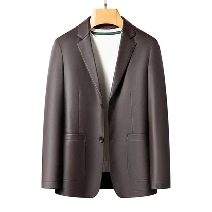 Spring and Autumn Leather Jackets, Casual Leather Suits, Men's Leather Jackets, Sheepskin Slim-Fit High-End Genuine Leather Jack