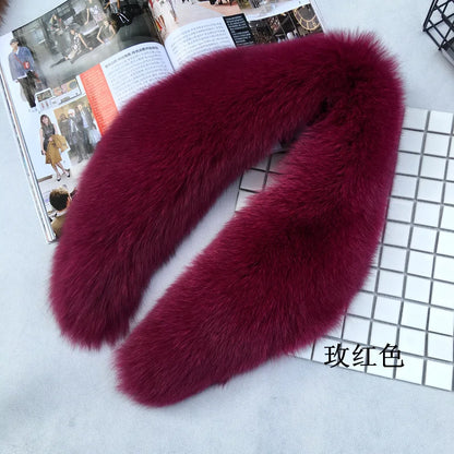 100% Natural Real Fox Fur Collar For Women And Men's Coat Jacket Fur Collar Extra Large Size Neck Warmer Fur Scarf Shawls