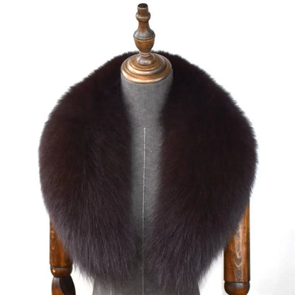 100% Natural Real Fox Fur Collar For Women And Men's Coat Jacket Fur Collar Extra Large Size Neck Warmer Fur Scarf Shawls