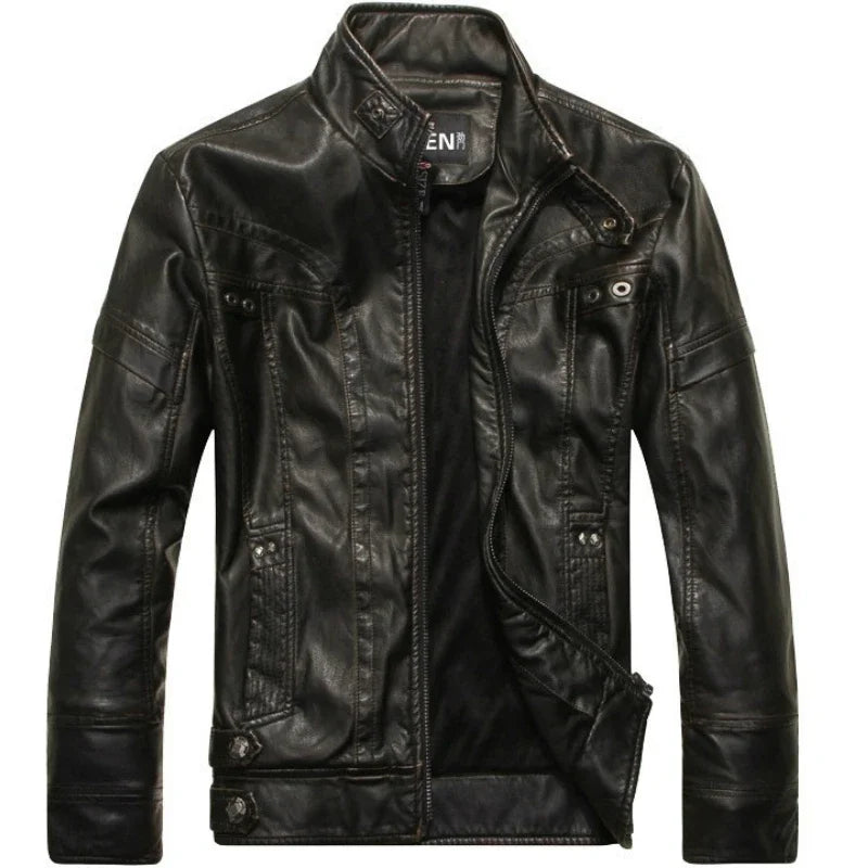 Mens Leather Jackets Autumn Winter Male Classic Motorcycle High Quality PU Leather Jacket Casual  Couro Masculin 5XL ZL201